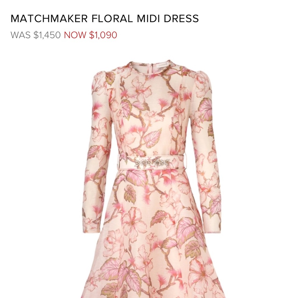 ZIMMERMANN MATCHMAKER FLORAL MIDI DRESS